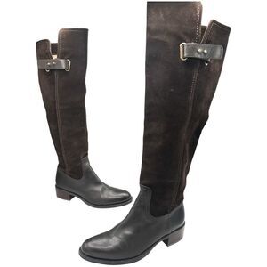 Donald J Pliner Tall Brown Suede Leather Riding Boots